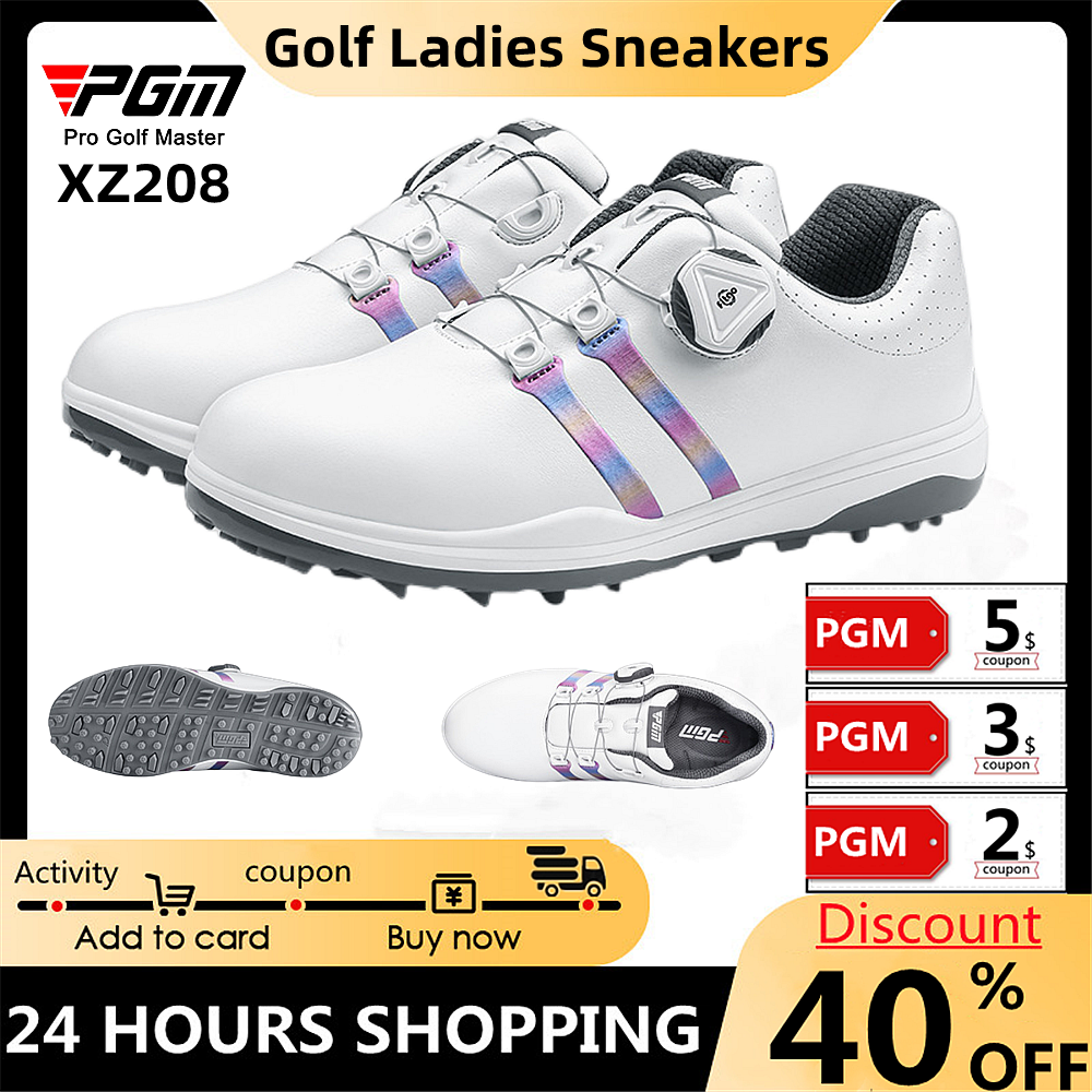 PGM-캐주얼 골프 신발 스니커즈 XZ208 여성용, 방수, 미끄럼 방지, 경량, 부드러운, 통기성, 신제품